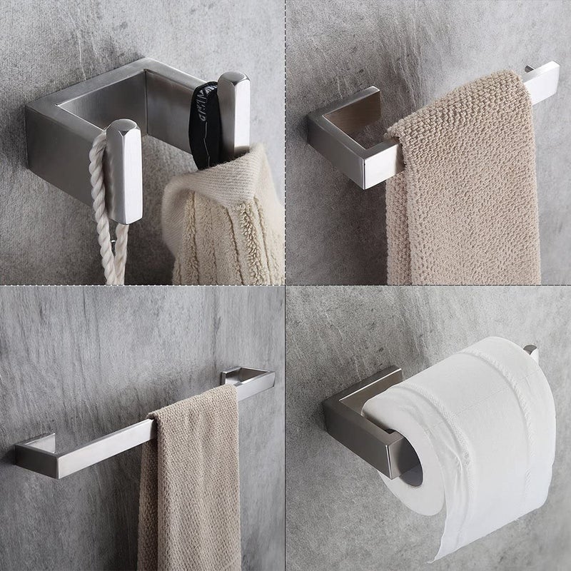 Fapully Four Piece Bathroom Accessories Set Stainless Steel Wall Mounted,Brushed Nickel Finished - Image 1
